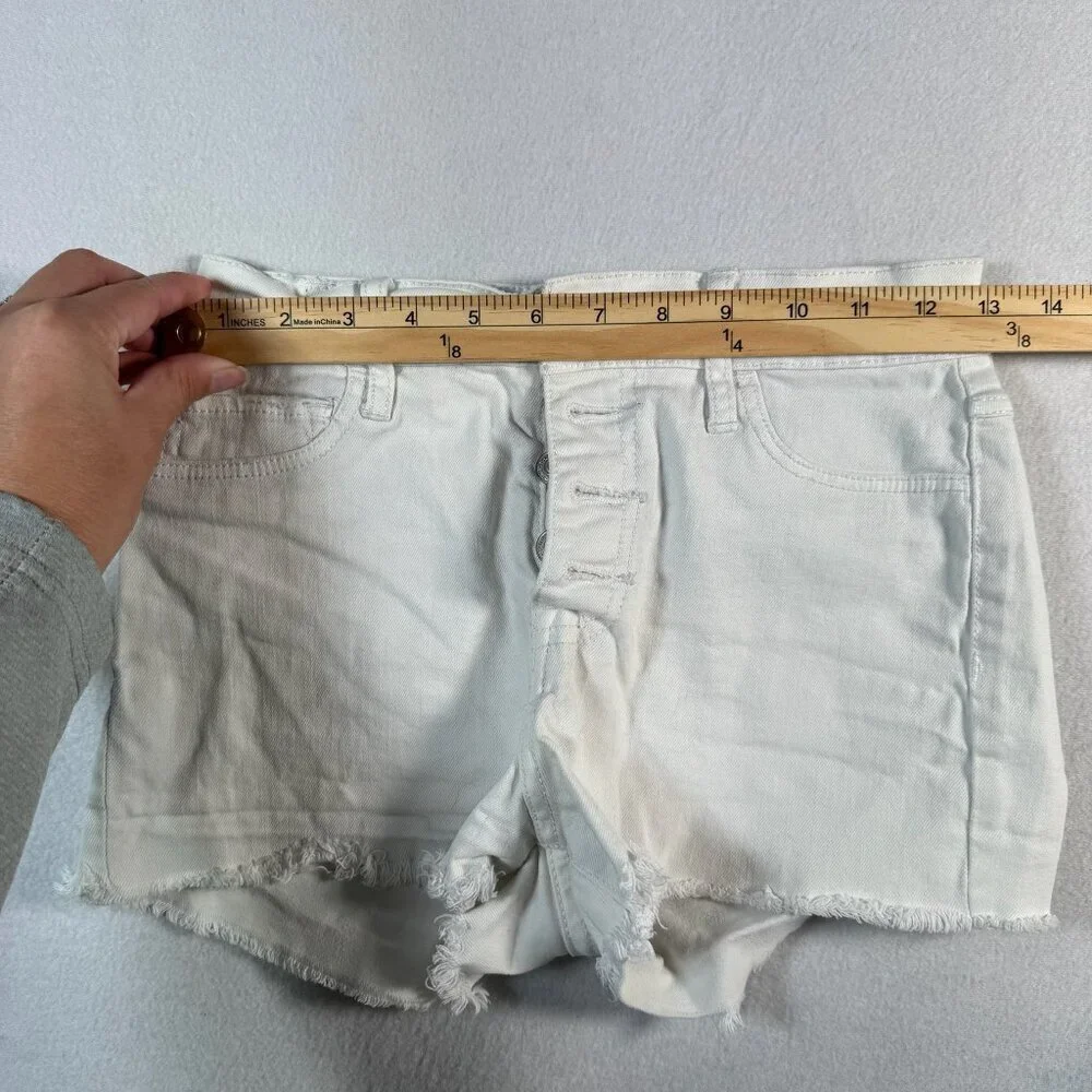 Abercrombie and Fitch Shorts Womens 25 White Cut Off Mid Rise Button Fly